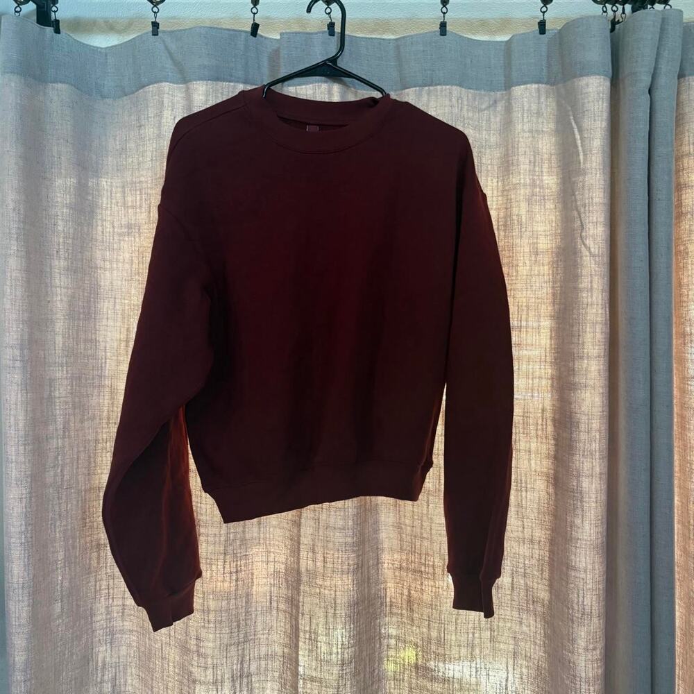 Skims burgundy crewneck sweatshirt sweatshirt